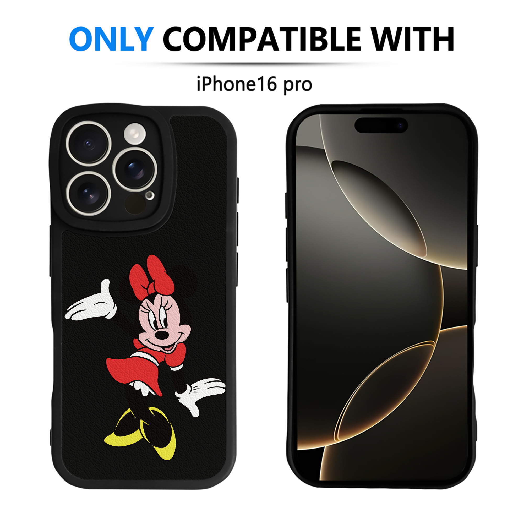 （画像用） ミッキーマウス Mickey Mouse 【iPhone 16シリーズ対応】シリコンスマホケース（レザー調） 材質：シリコン